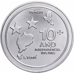 São Tomé and Príncipe, 100 Dobras, 1985, KM #42, 10th Anniversary of Independence, AUNC Condition.