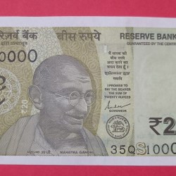20 Rs 100000 GEM UNC Condition Super Fancy Number