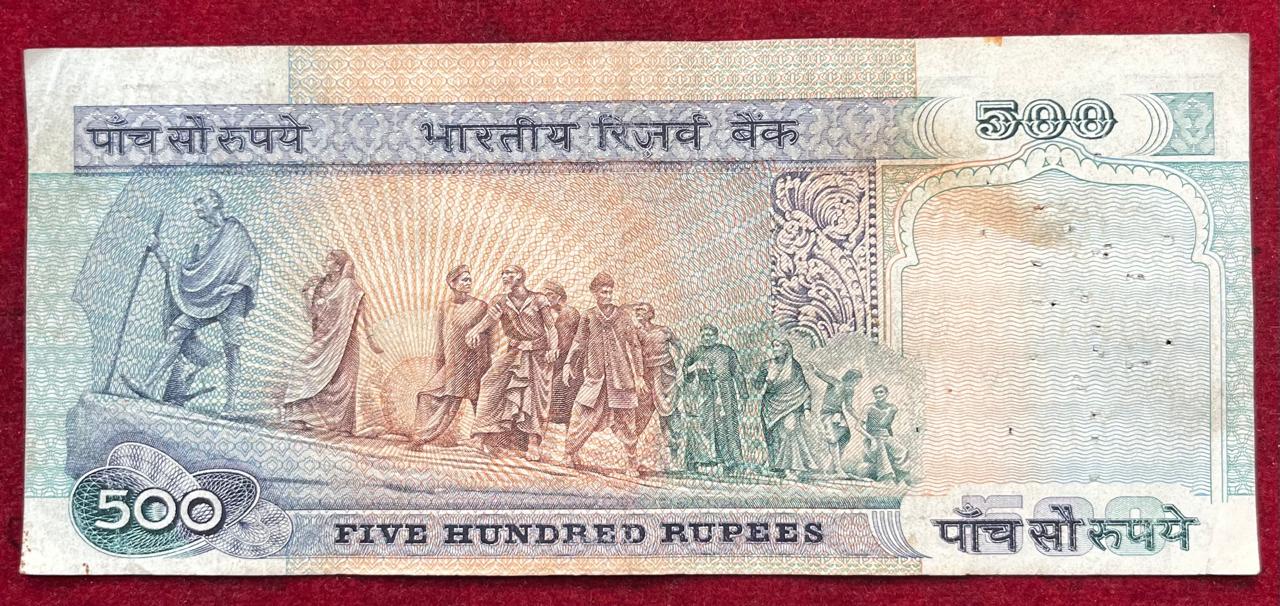 500 RUPEES DANDI ISSUE GOVERNOR C.RANGARAJAN RARE NOTE - Image 2