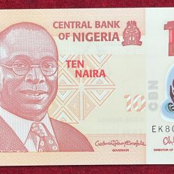 NIGERIA 10 NAIRA GEM UNC BANK POLYMAR NOTE