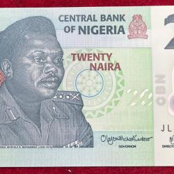 NIGERIA 20 NAIRA GEM UNC POLYMER RARE NOTE