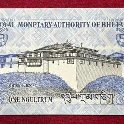 Alternative view of BHUTAN 1 NGULTRUM GEM UNC BANK NOTE
