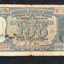 100 RUPEES DIAMOND GOVERNOR L.K JHA RARE NOTE