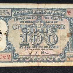 100 RUPEES DIAMOND GOVERNOR L.K JHA RARE NOTE