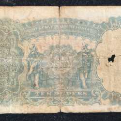 Alternative view of 10 RUPEES GEORGE VI GOVERNOR J.B.TAYLOR BUYER WILL RECEIVE SAME CONDITION NOTE AS PER IMAGE