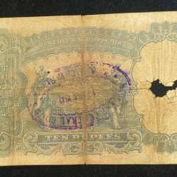 Alternative view of 10 RUPEES GEORGE VI GOVERNOR J.B.TAYLOR BUYER WILL RECEIVE SAME CONDITION NOTE AS PER IMAGE