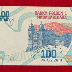 Alternative view of MADAGASIKARA 100 ARIARY ZATO GEM UNC BANK NOTE