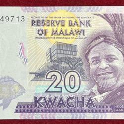 MALAWI 20 KWACHA GEM UNC BANK NOTE