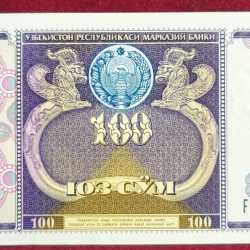UZBEKISTAN 100 SO'M GEM UNC BANK NOTE