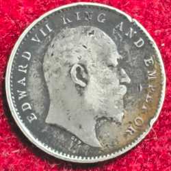 Alternative view of India - British 2 Annas - Edward VII RARE COIN # Z-1307