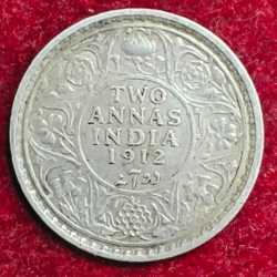 2 Annas british india silver- George V rare coin # z-1309