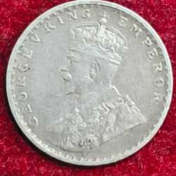 Alternative view of 2 Annas british india silver- George V rare coin # z-1309