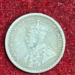 Alternative view of 2 Annas british india silver 1913 George V rare coin # z-1311