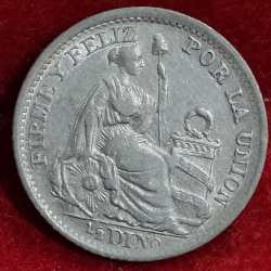 Peru ½ Sol 1905 SILVER SMALL SIZE RARE COIN # Z-1316