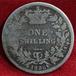Alternative view of United Kingdom 1 Shilling 1836 - William SILVER RARE COIN # Z-1317