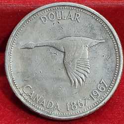 Canada 1 Dollar - Elizabeth II 2nd 1867-1967 SLIVER RARE COIN # Z-1324