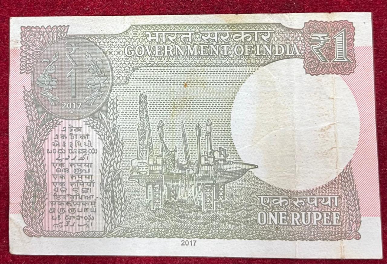 786 FANCY NUMBER 1 RUPEES GOVERNOR SHAKTIKANTA DAS RARE NOTE - Image 2