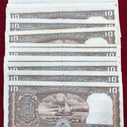 Alternative view of 10 RUPEES GOVERNOR S. VENKITARAMANAN ( 5 PEC LOTT ) RARE NOTE