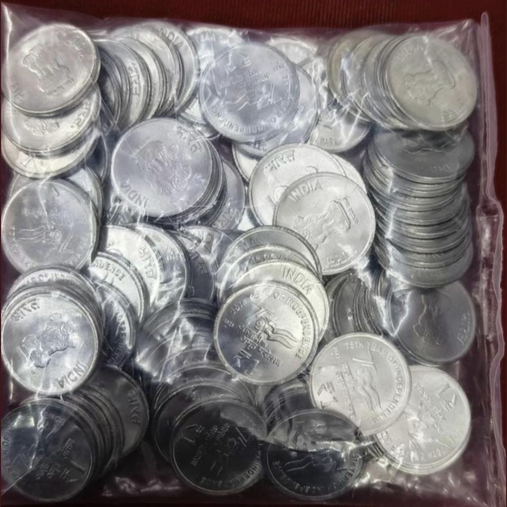 Super Latest New 1 RS 2023 Noida Mint 100 Coin Seal Pouch Famous AKAM Series 75 Year of Independence – OMG Just Don’t Miss it Super Limited Issue