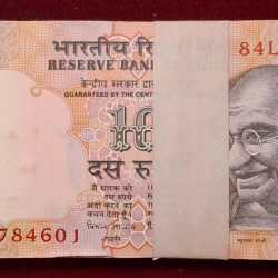 10 RUPEES GOVERNOR BIMAL JALAN ( R INSERT) UNC RARE( 100 NOTE )SERIAL PACKET