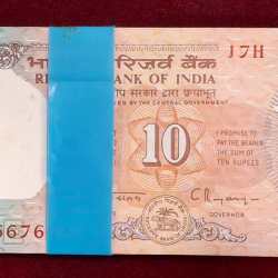 10 RUPEES SHALIMAR GOVERNOR C.RANGARAJAN ( E INSERT) RARE ( 100 NOTE ) SERIAL PACKET