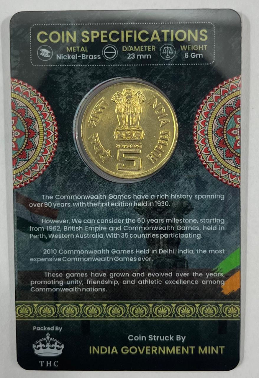 5 Rs. 60 YEARS OF THE COMMONWEALTH rare Commemorative Coin Card Special Edition - Image 2