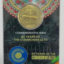 5 Rs. 60 YEARS OF THE COMMONWEALTH rare Commemorative Coin Card Special Edition