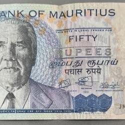 MAURITIUS 50 RUPEES POLYMER RARE NOTE # B-2