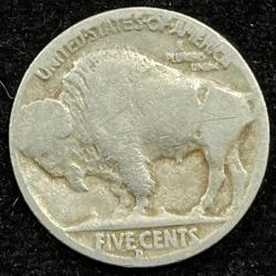 United States 5 Cents 1935 "Buffalo Nickel" flat ground RARE COIN #Z-1350