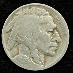 Alternative view of United States 5 Cents 1935 "Buffalo Nickel" flat ground RARE COIN #Z-1350