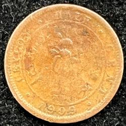 Ceylon 1909 ½ Cent - Edward RARE COIN # Z-1356