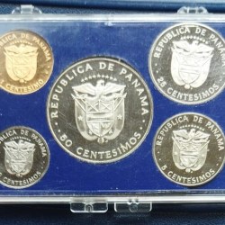 Alternative view of Panama, 5 coin Proof set, 1976, Condition as per image.