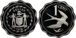 Belize, 1 Cent, 1978, Swallow-tailed kite- Avifauna of Belize, KM #46a, Silver Proof.