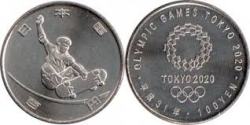 Japan, 100 Yen, 2019, Tokyo Olympics 2020 - Skateboarding, UNC Condition.