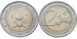 Italy, 2 Euro, 2020, 80 years of National Firefighters Corps, KM #439, Bimetal, UNC Condition.