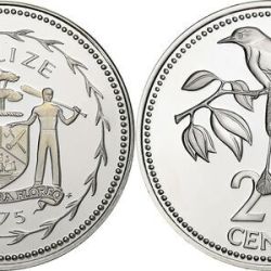 Belize, 25 Cents, 1978, Blue-Crowned Motmot - Avifauna of Belize, KM #49a, Silver Proof.