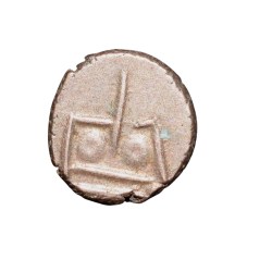 Alternative view of Gold Fanam of Indo-Dutch (18th Cen. AD with Goddess Kali Rare