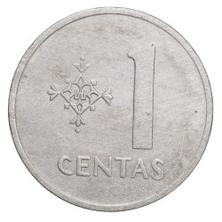 Alternative view of Aluminium 1 Centas of Lithuania Country (AD 1991) Warrior Riding Horse Left