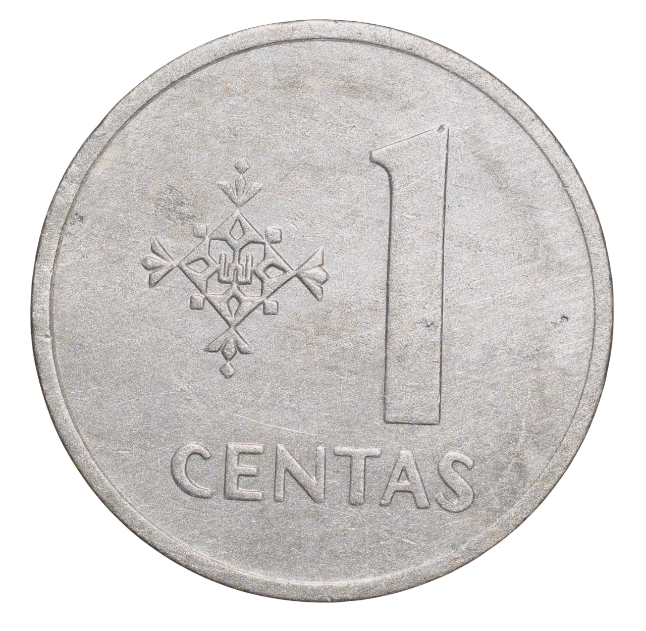 Aluminium 1 Centas of Lithuania Country (AD 1991) Warrior Riding Horse Left - Image 2