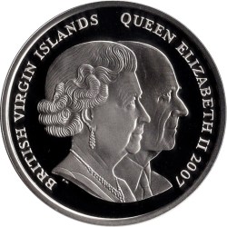 Alternative view of British Virgin Islands 10 Dollars 2007 - Elizabeth II The Giving Away Rare Silver (Weight 28.28 g ) coin #65