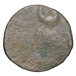 Alternative view of Potin Coin of Satakarni (1st Cen.BC) of Satavahana Dynasty Elephant Type Banavasi Region
