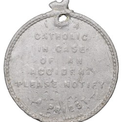 Alternative view of Aluminium Medal/Token with Saint Chistopher (19th Cen. AD)