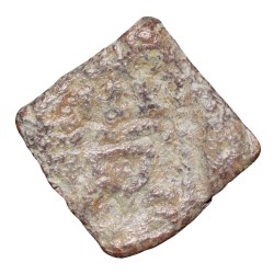 Alternative view of Lead Coin of Western Kshatrapa - Rudrasena III? (3rd Cen. AD) with Bull/3-Arched Hill Rare