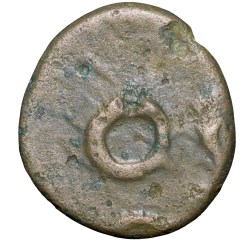 Alternative view of Potin Coin of Satakari (1st Cen.BC) of Satavahana Dynasty Elephant Type Banavasi Region