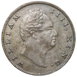 Silver Rupee of William IIII (AD 1835) of Bombay Mint No initials at the truncation of King's neck GK33 Rare