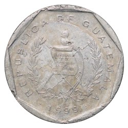 Alternative view of Aluminium 1 Centavo of Gautemala Country (AD 1999) Scarce