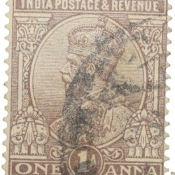 Postal Stamp of George V 1 Anna Brown Colour - Used Condition as per image.