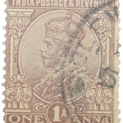 Postal Stamp of George V 1 Anna Brown Colour - Used Condition as per image.