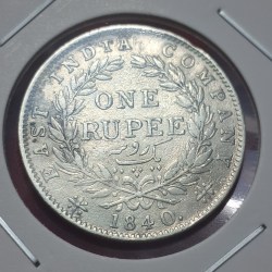 ONE RUPEE 1840 VICTORIA QUEEN COIN EAST INDIA COMPANY