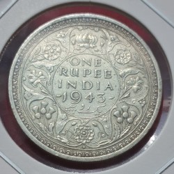 ONE RUPEE 1943 GEORGE VI KING EMPEROR COIN